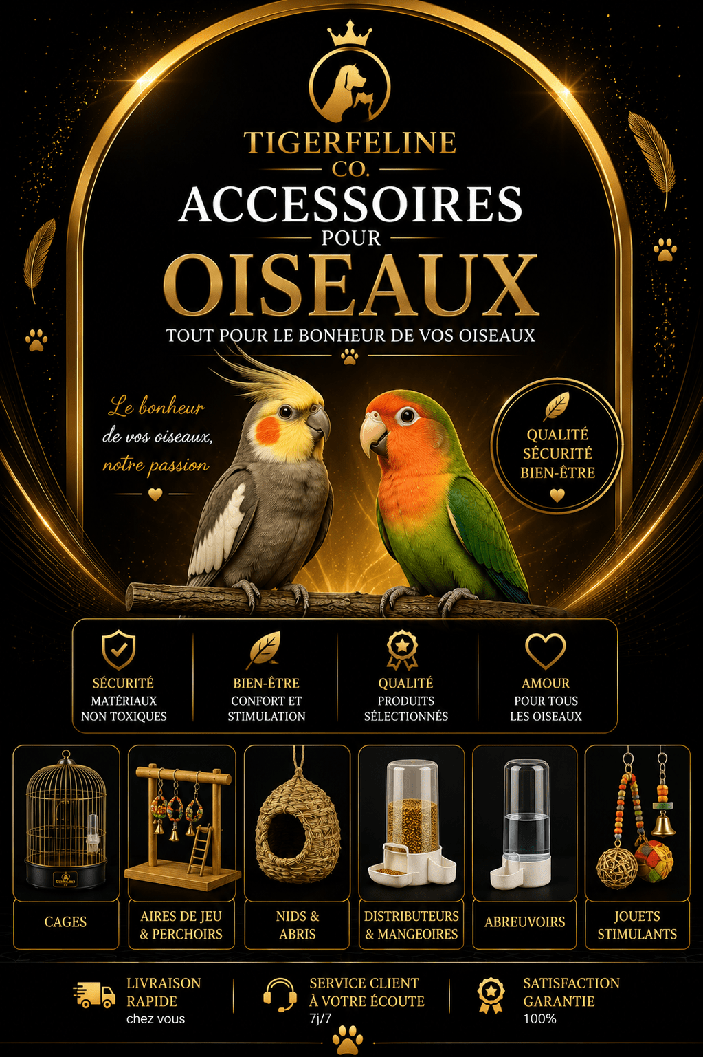 Accessoires pour oiseaux - TigerFeline Co