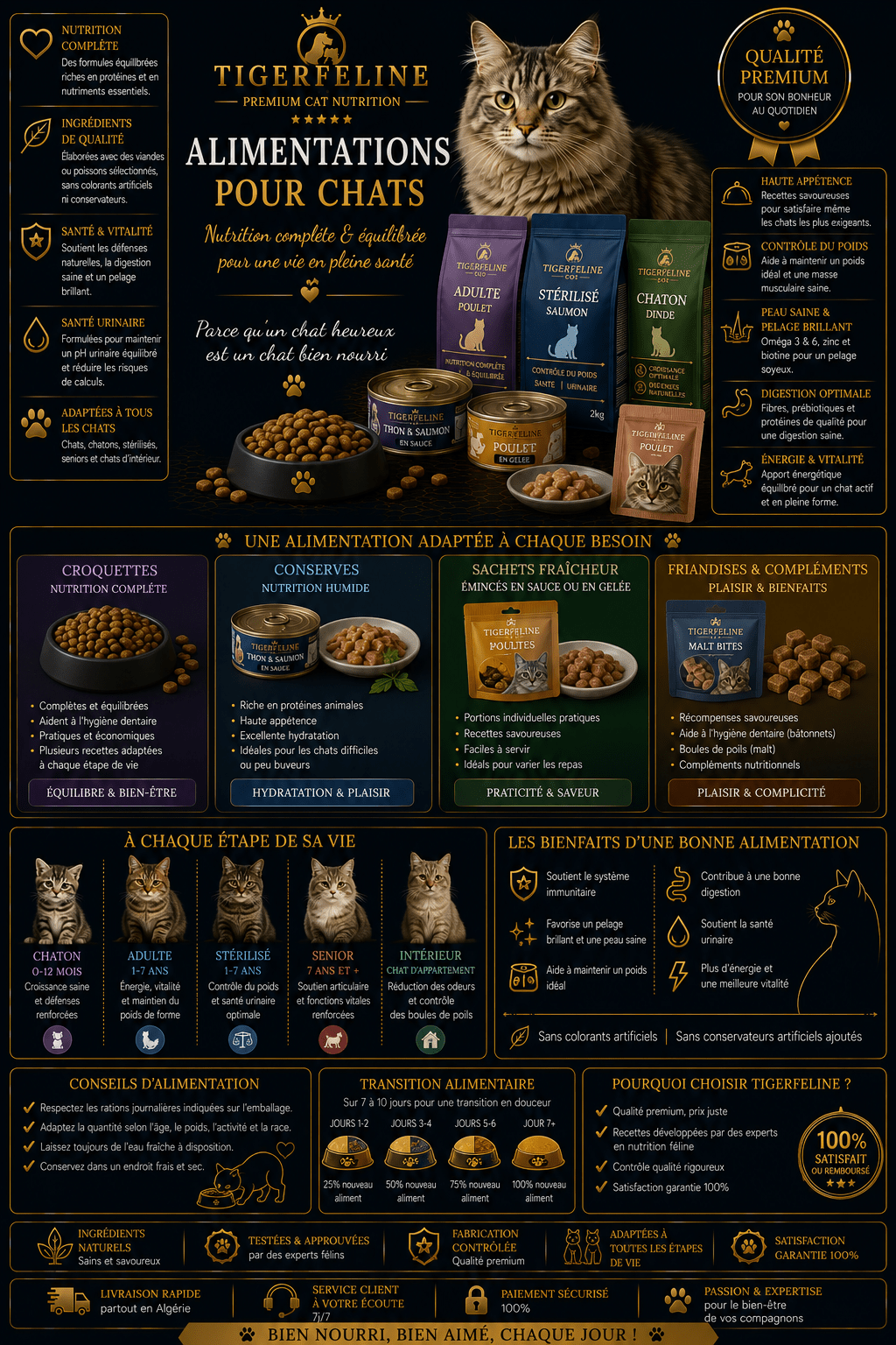 Alimentations pour chats - TigerFeline Co