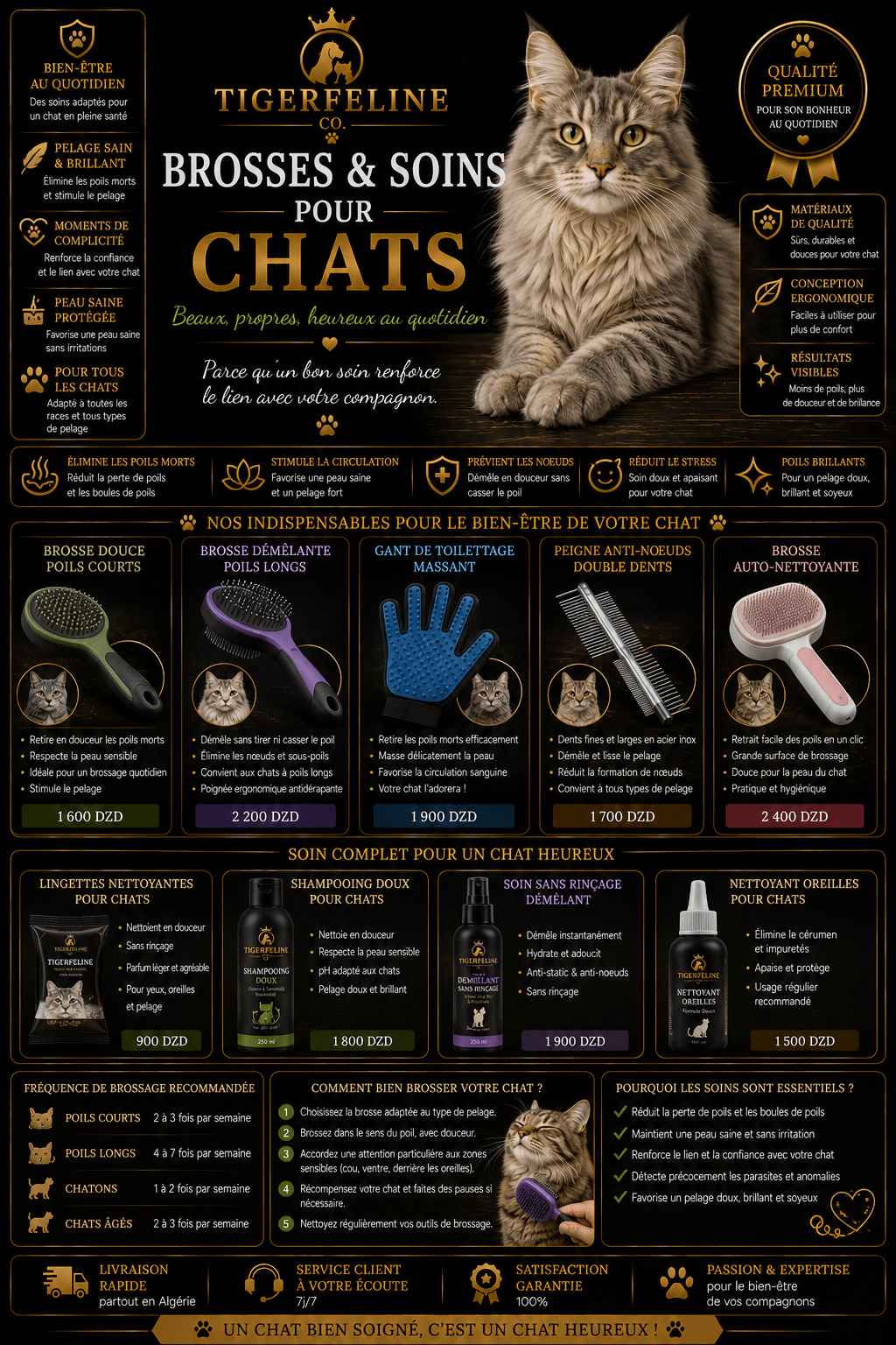 Brosses & Soins pour chats - TigerFeline Co