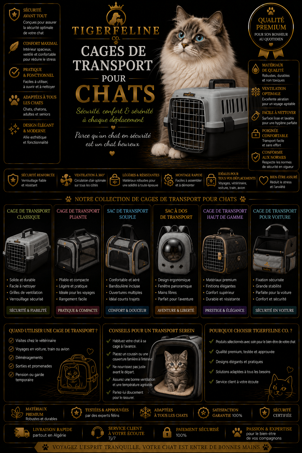 Cages de transport pour chats - TigerFeline Co