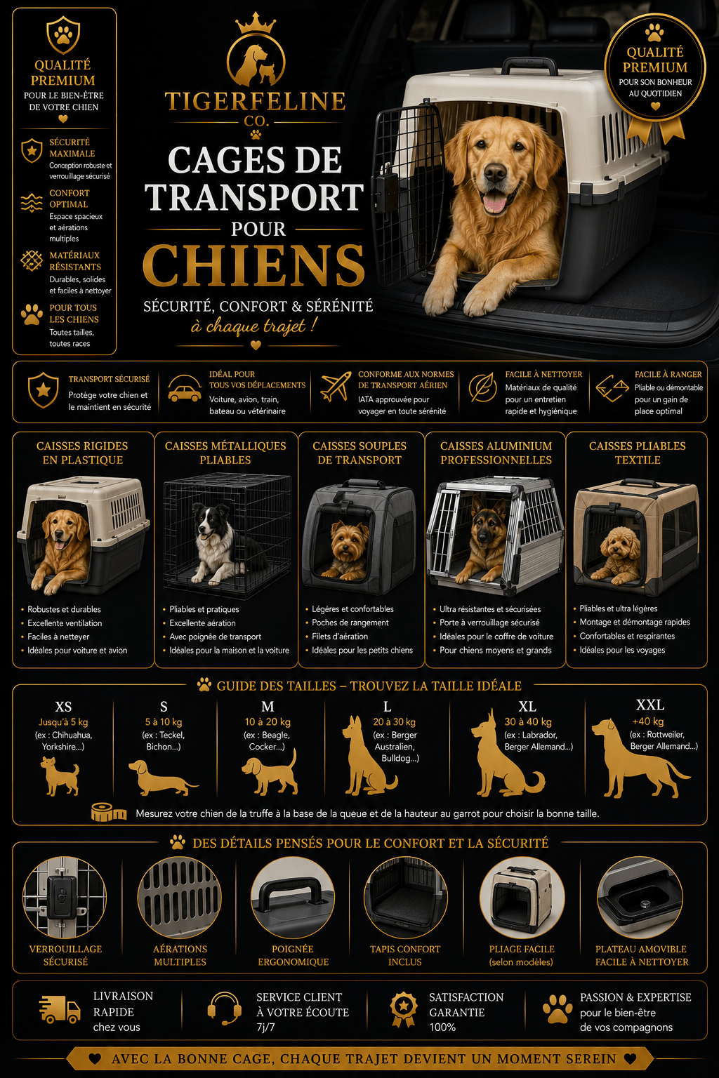 Cages de transport pour chiens - TigerFeline Co