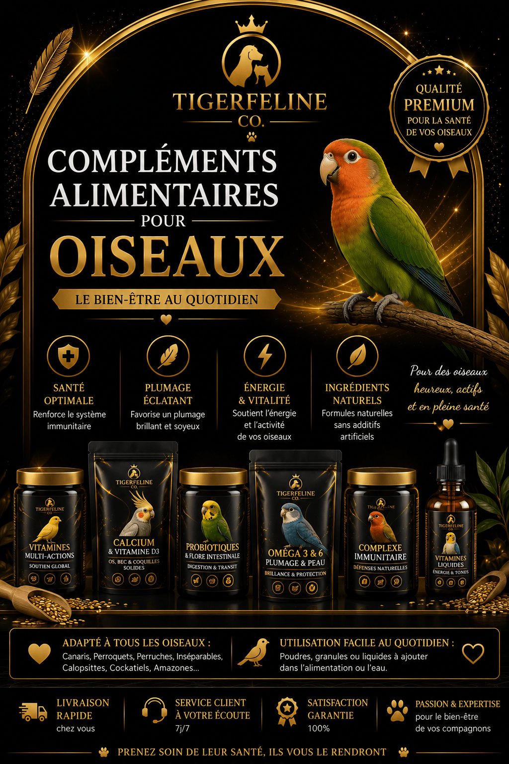 Compléments alimentaires oiseau - TigerFeline Co