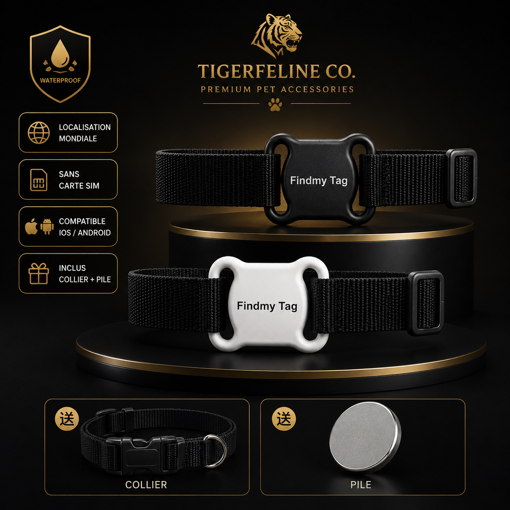 Traceur Intelligent FindMy Tag Étanche pour Chiens & Chats – Anti-Perte & Localisation Facile