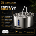 Fontaine à Eau Automatique Premium 2.2L en Acier Inoxydable pour Chats & Chiens