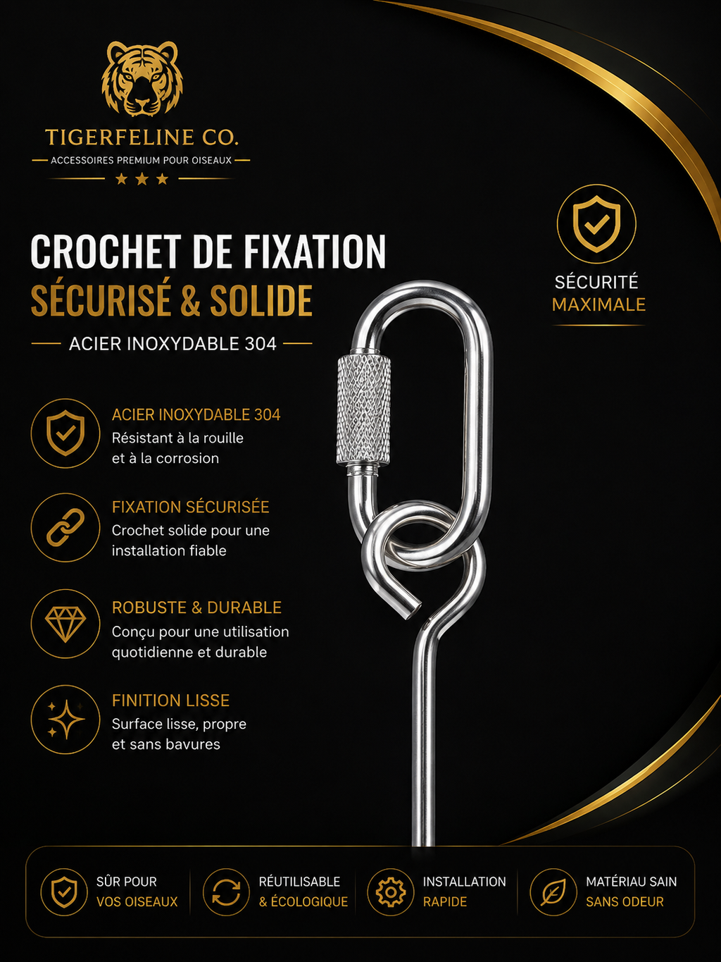 Fourchette à Fruits en Acier Inoxydable 304 pour Oiseaux