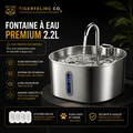 Fontaine à Eau Automatique Premium 2.2L en Acier Inoxydable pour Chats & Chiens | Premium Fontaine à eau pour animaux for cats, dogs and birds - TigerFeline Co