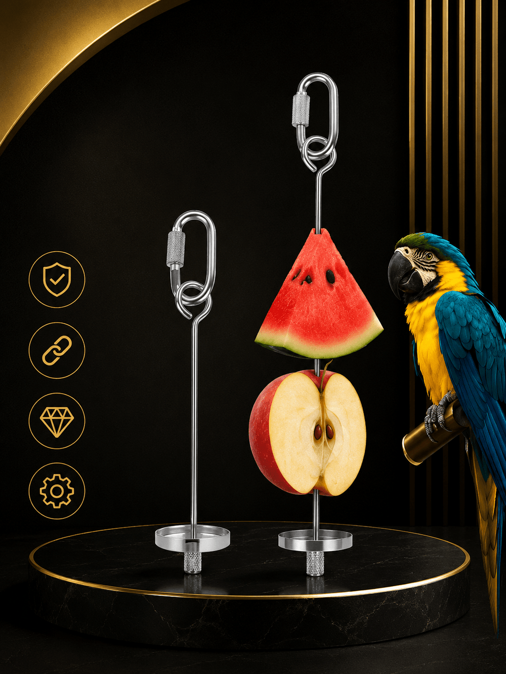 Fourchette à Fruits en Acier Inoxydable 304 pour Oiseaux | Premium Oiseaux > Accessoires de Cage > Supports Alimentaires for cats, dogs and birds - TigerFeline Co