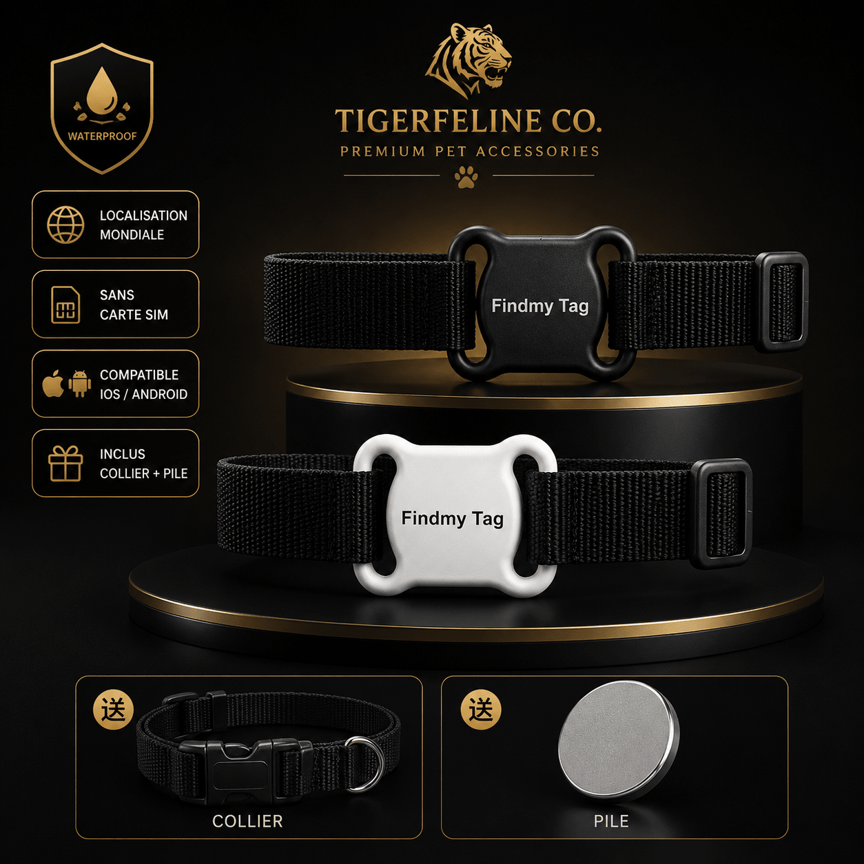 Traceur Intelligent FindMy Tag Étanche pour Chiens & Chats – Anti-Perte & Localisation Facile | Premium GPS & Caméras for cats, dogs and birds - TigerFeline Co