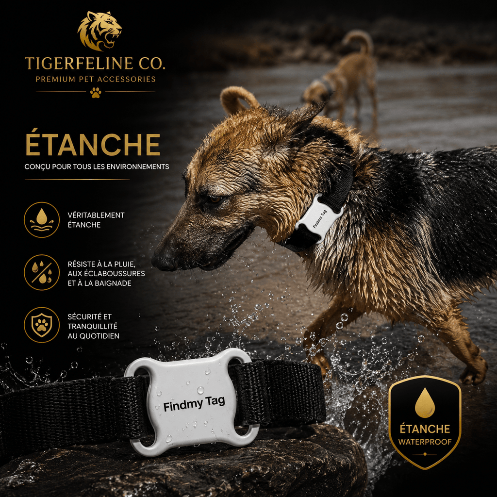 Traceur Intelligent FindMy Tag Étanche pour Chiens & Chats – Anti-Perte & Localisation Facile | Premium GPS & Caméras for cats, dogs and birds - TigerFeline Co