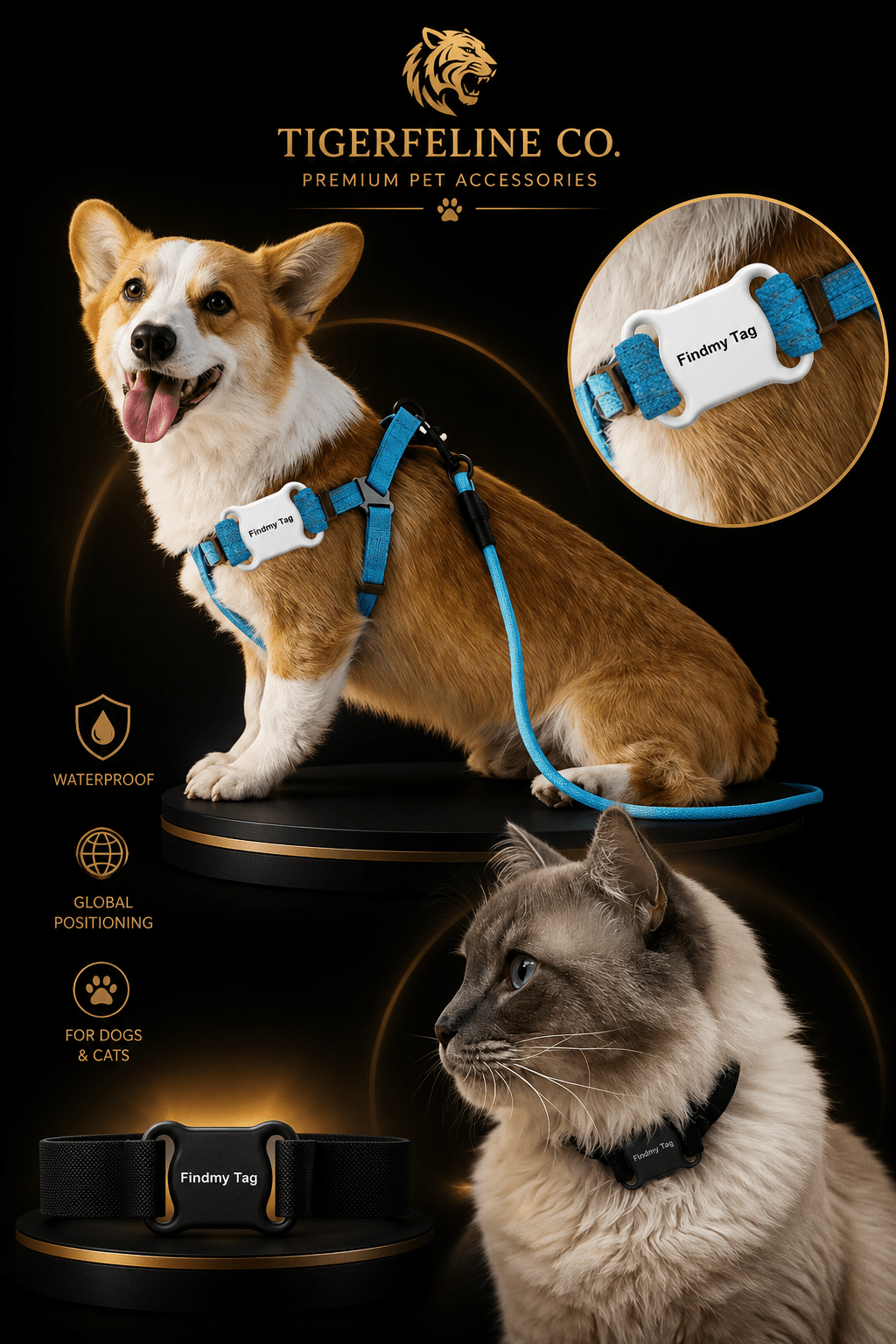 Traceur Intelligent FindMy Tag Étanche pour Chiens & Chats – Anti-Perte & Localisation Facile | Premium GPS & Caméras for cats, dogs and birds - TigerFeline Co